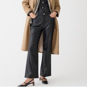 NEW J CREW faux leather slim wide-leg pant